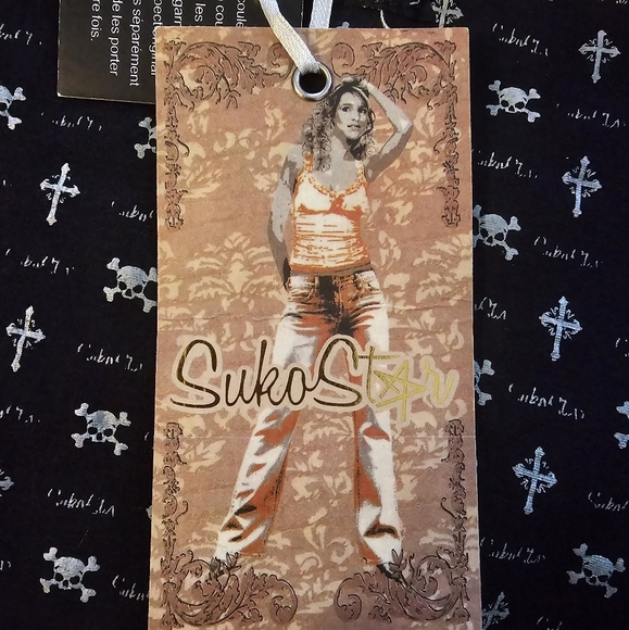 NEW Vintage Y2K ★ SUKO Jeans ★ AMAZING Zipper Jean Jacket with Black Rhinestones - Picture 15 of 17